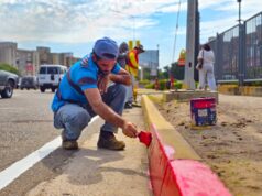 Gobernación del Zulia continúa trabajos de demarcación y pintura en diversos sectores de Maracaibo