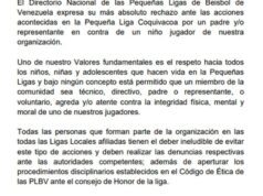 Pequeñas Ligas ratifican política de "Tolerancia Cero" ante el maltrato infantil