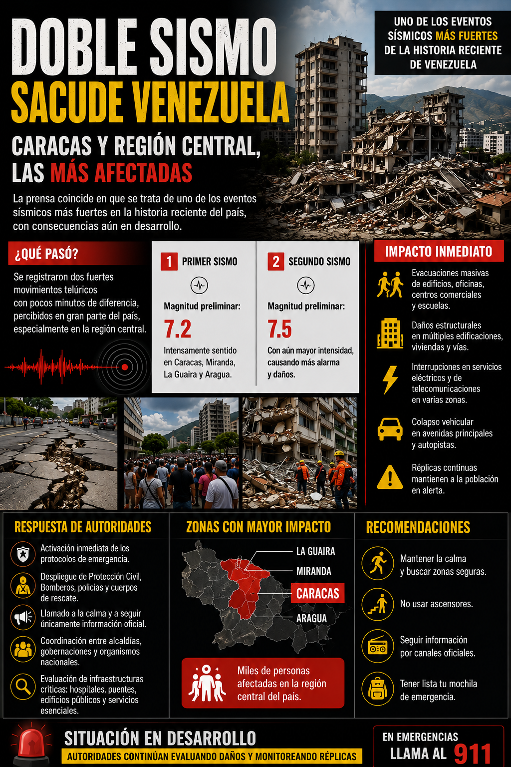 VENEZUELA EN ALERTA | DOBLE SISMO SACUDE LA REGIÓN CENTRAL