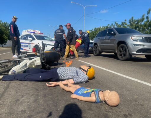 Simulacro vial en Maracaibo busca crear conciencia en conductores sobre prevención de accidentes