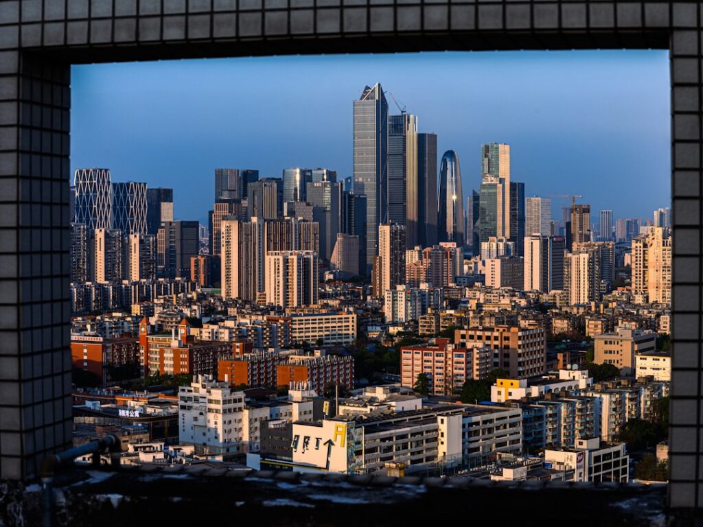 Modern cityscape with skyscrapers representing urban police coverage in major cities like Maracaibo
